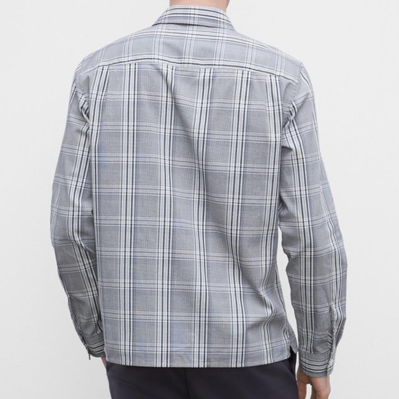 Long Sleeve Standard Shirt Grey Plaid - Brand New - NEVER WORN - Grey Multi - Picture 2 of 5